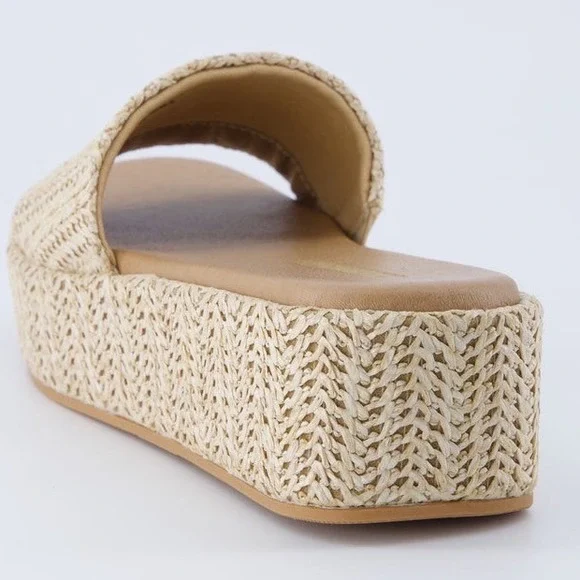 Cushionaire Kudos Platform Wedge Sandals Women Natural Espadrille Comfort Sz 8M - Picture 11 of 16